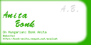 anita bonk business card